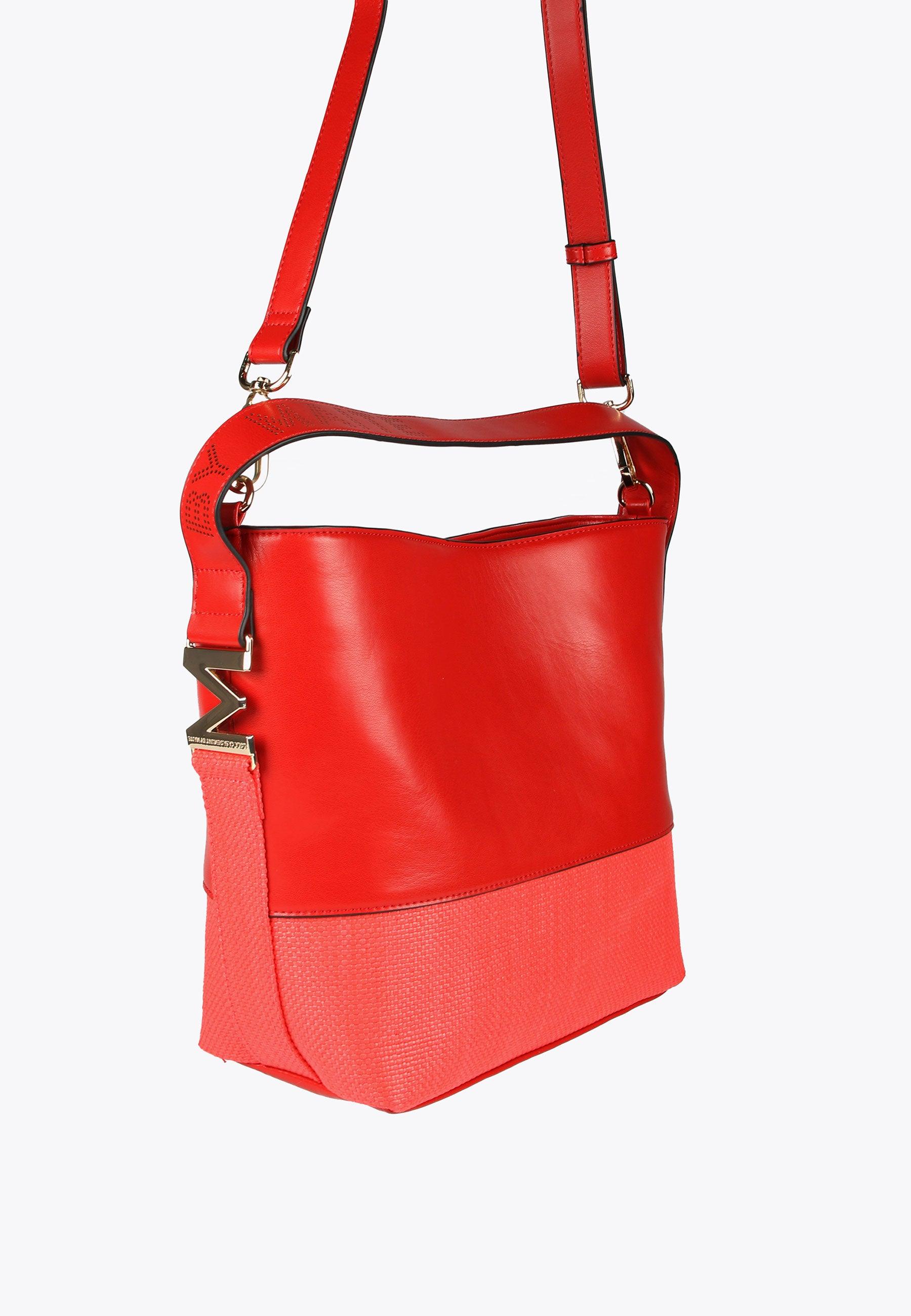 MS2404013-Red-Crossbody bag in contrasting materials