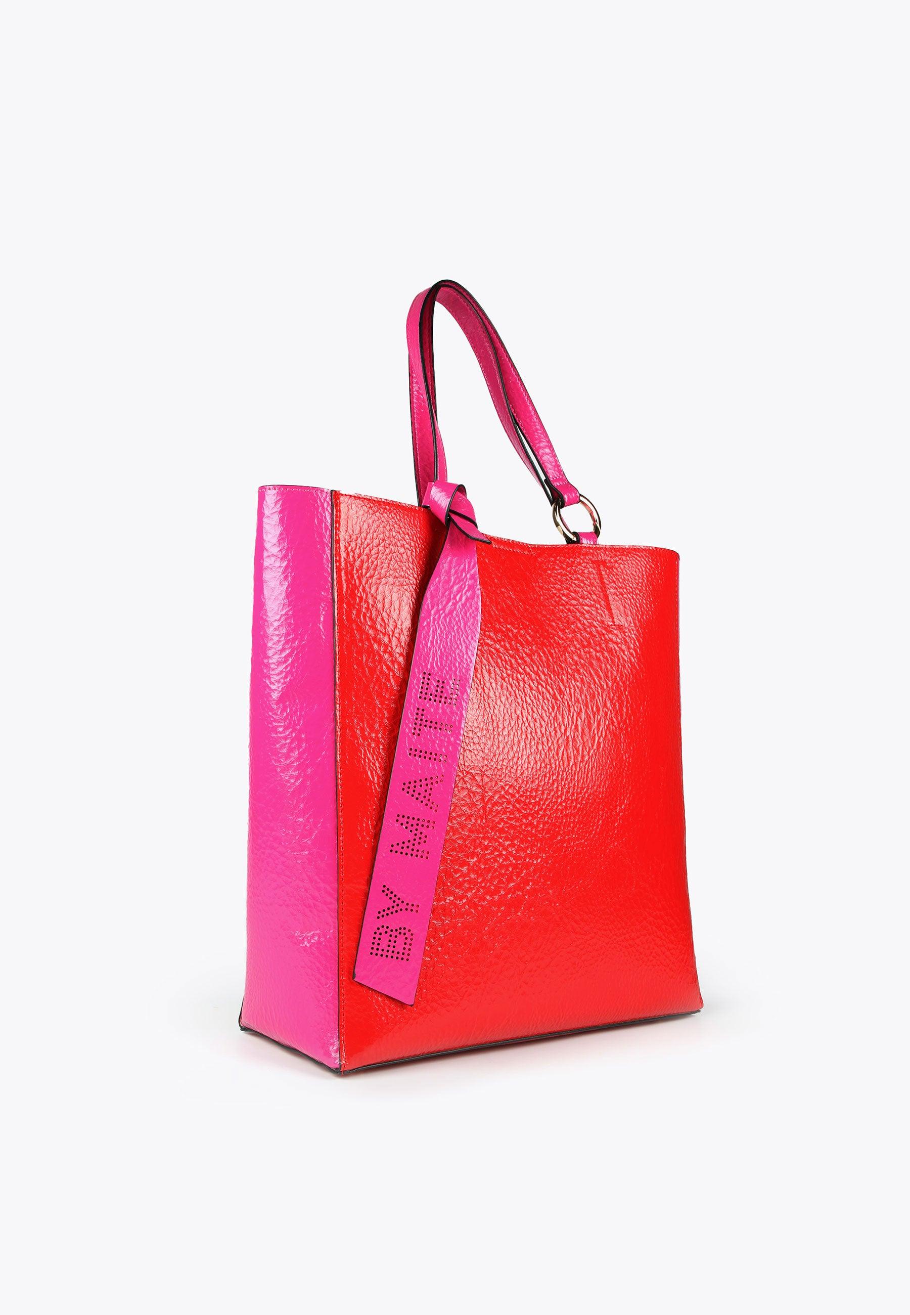 MS2404015-Red-Two-tone tote bag