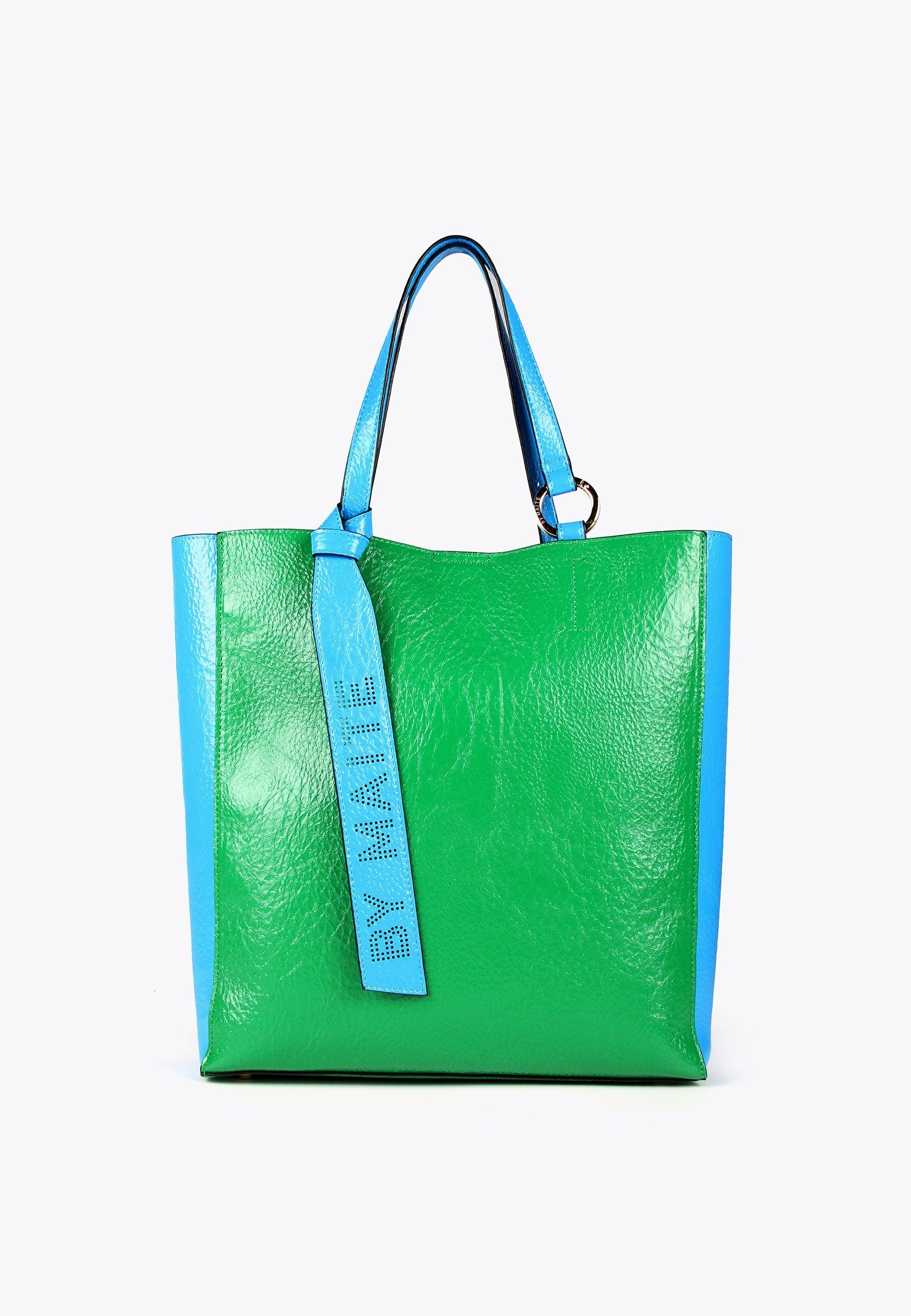 MS2404015-Green-Two-tone tote bag