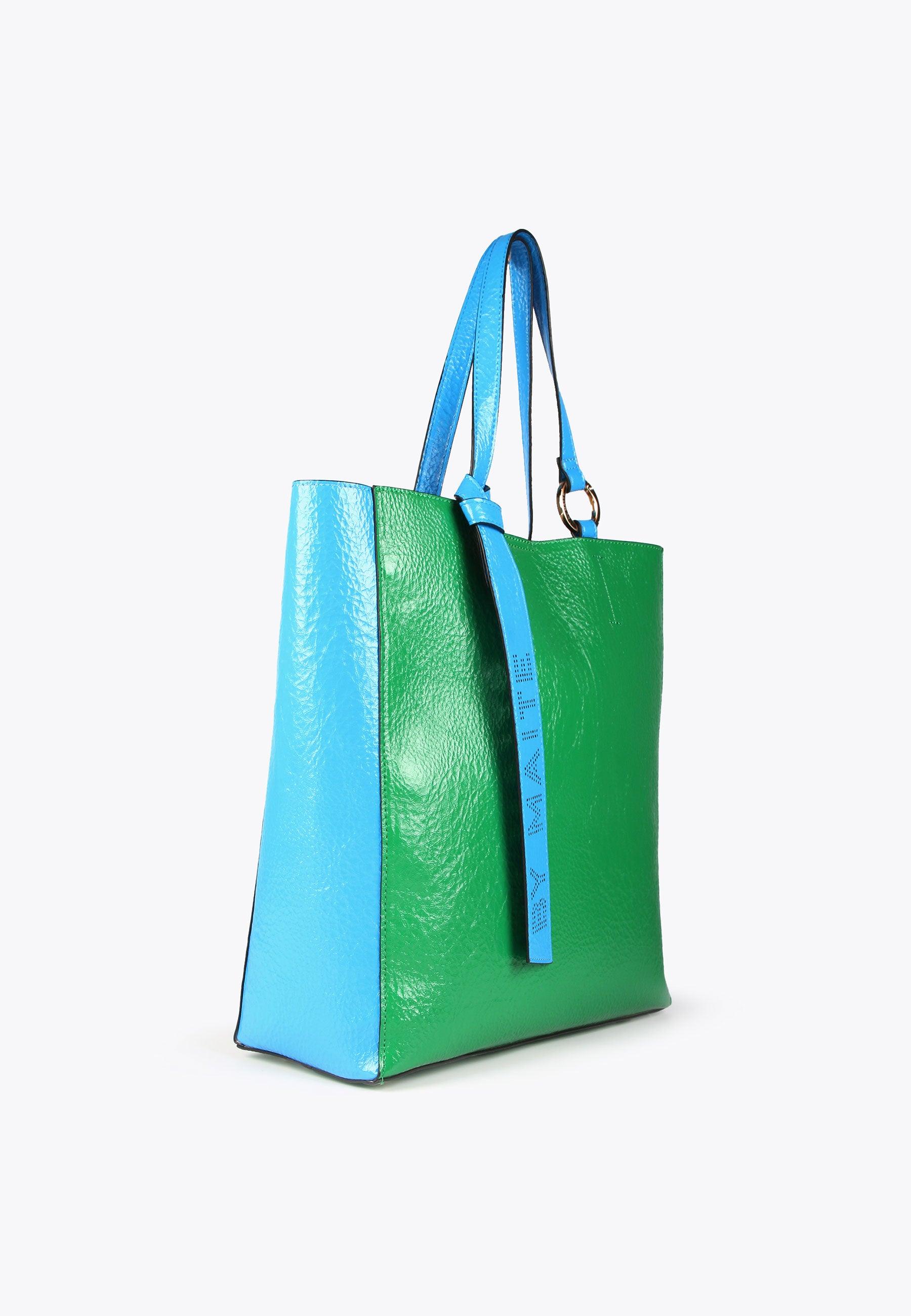 MS2404015-Green-Two-tone tote bag