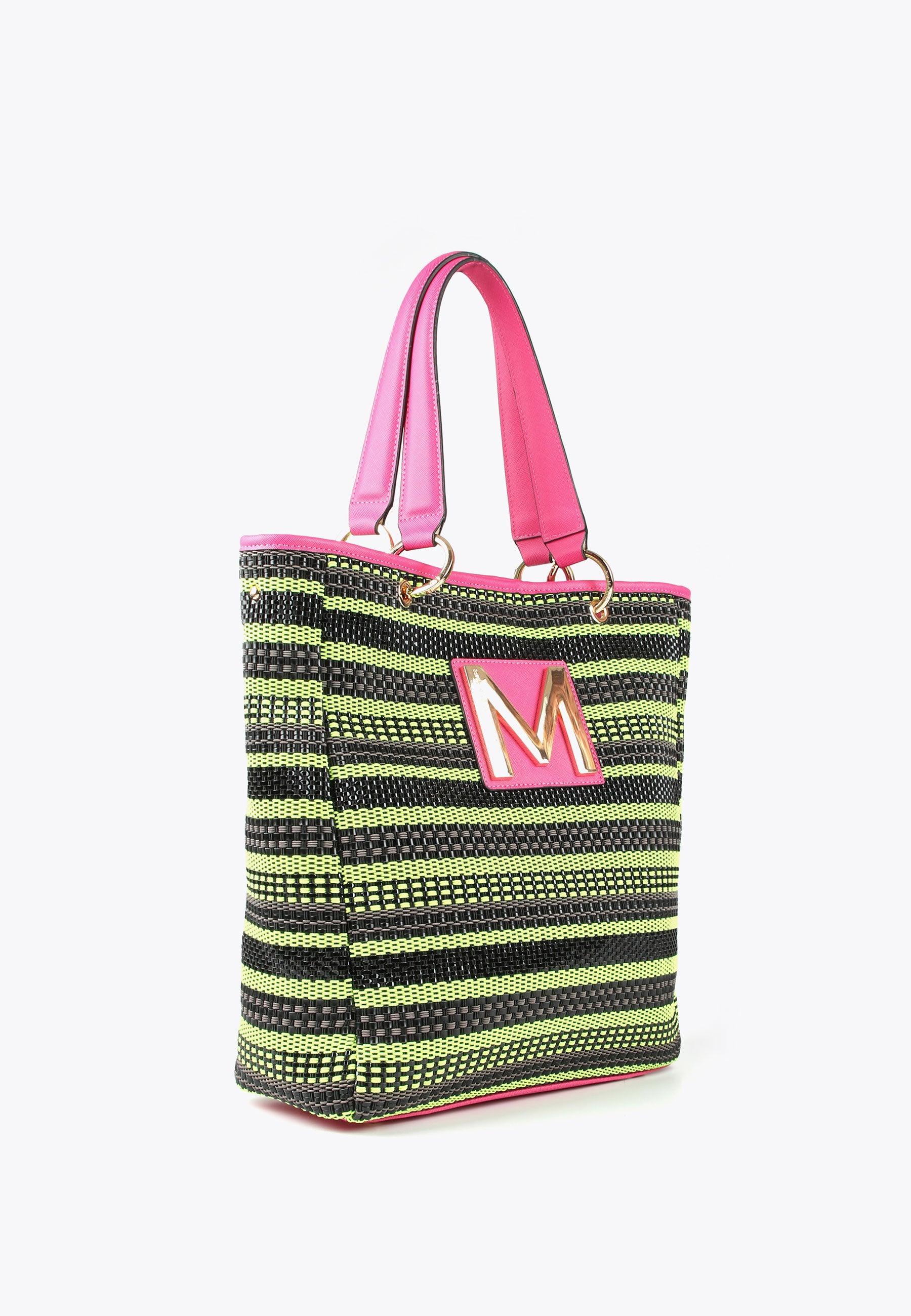 MS2404017-Green-Black-Three-coloured tote bag