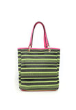 MS2404017-Green-Black-Three-coloured tote bag