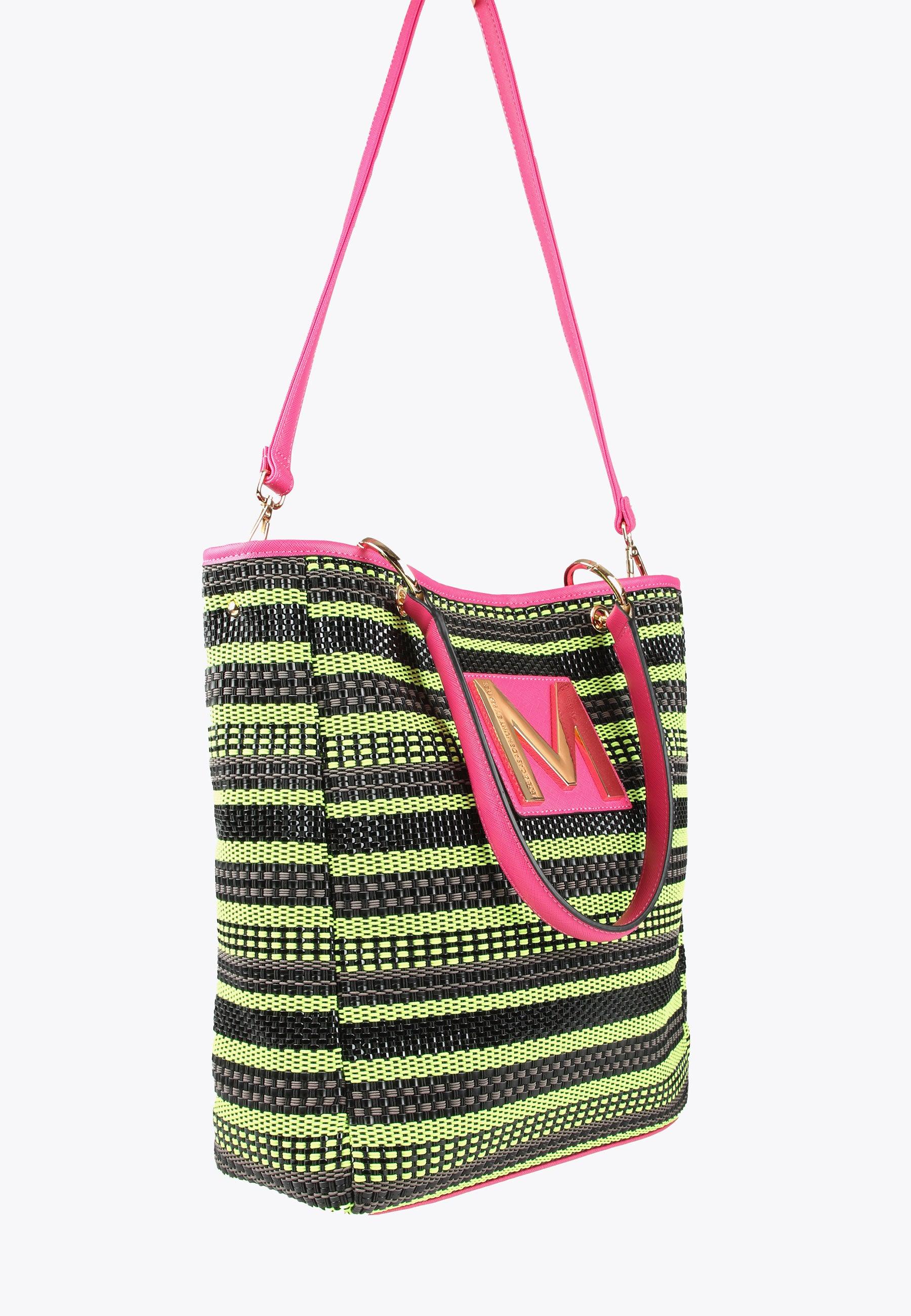 MS2404017-Green-Black-Three-coloured tote bag