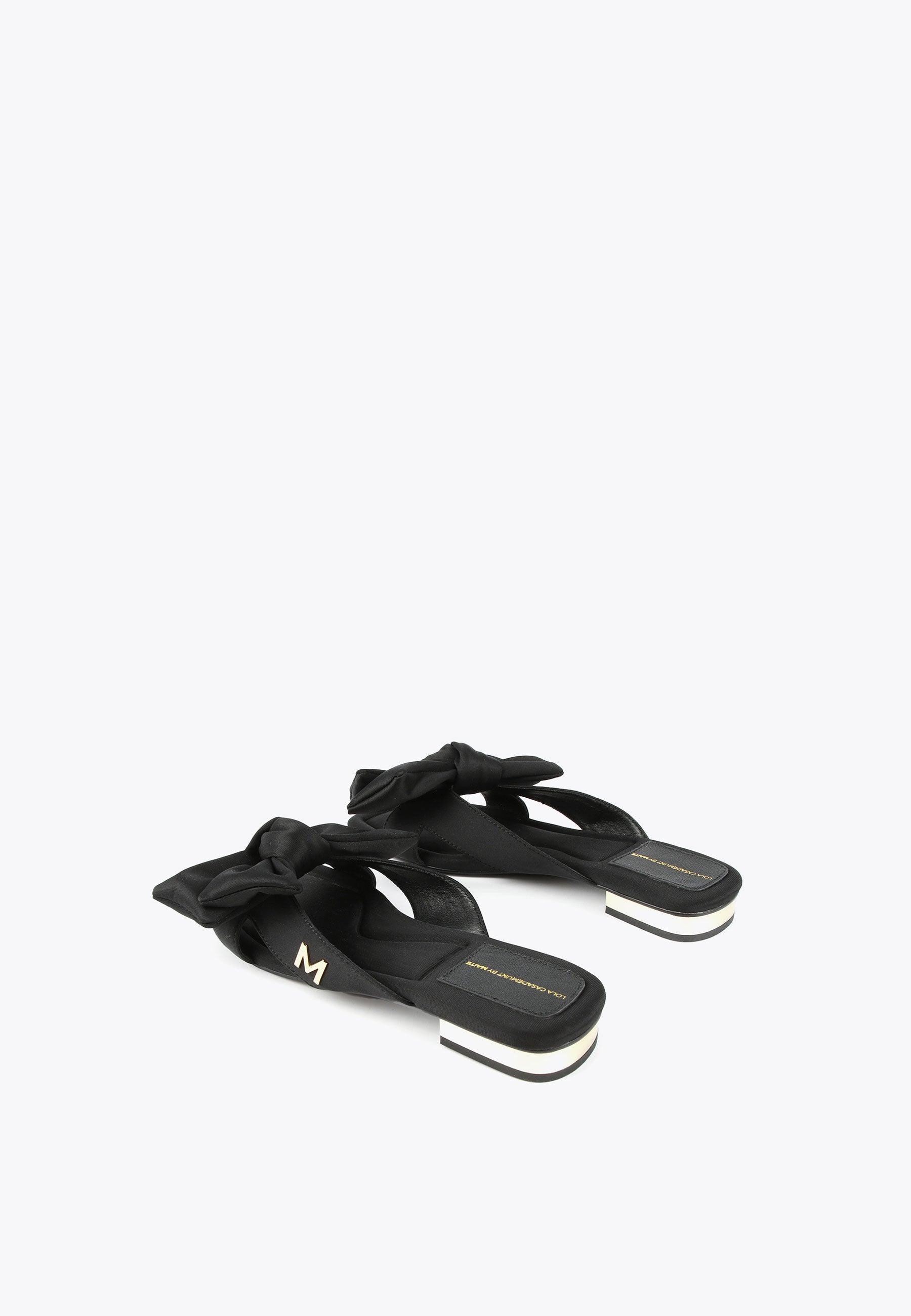 MS2405005-Black-Flat sandals with bow