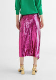 MS2408001-Pink-Sequinned skirt with slit