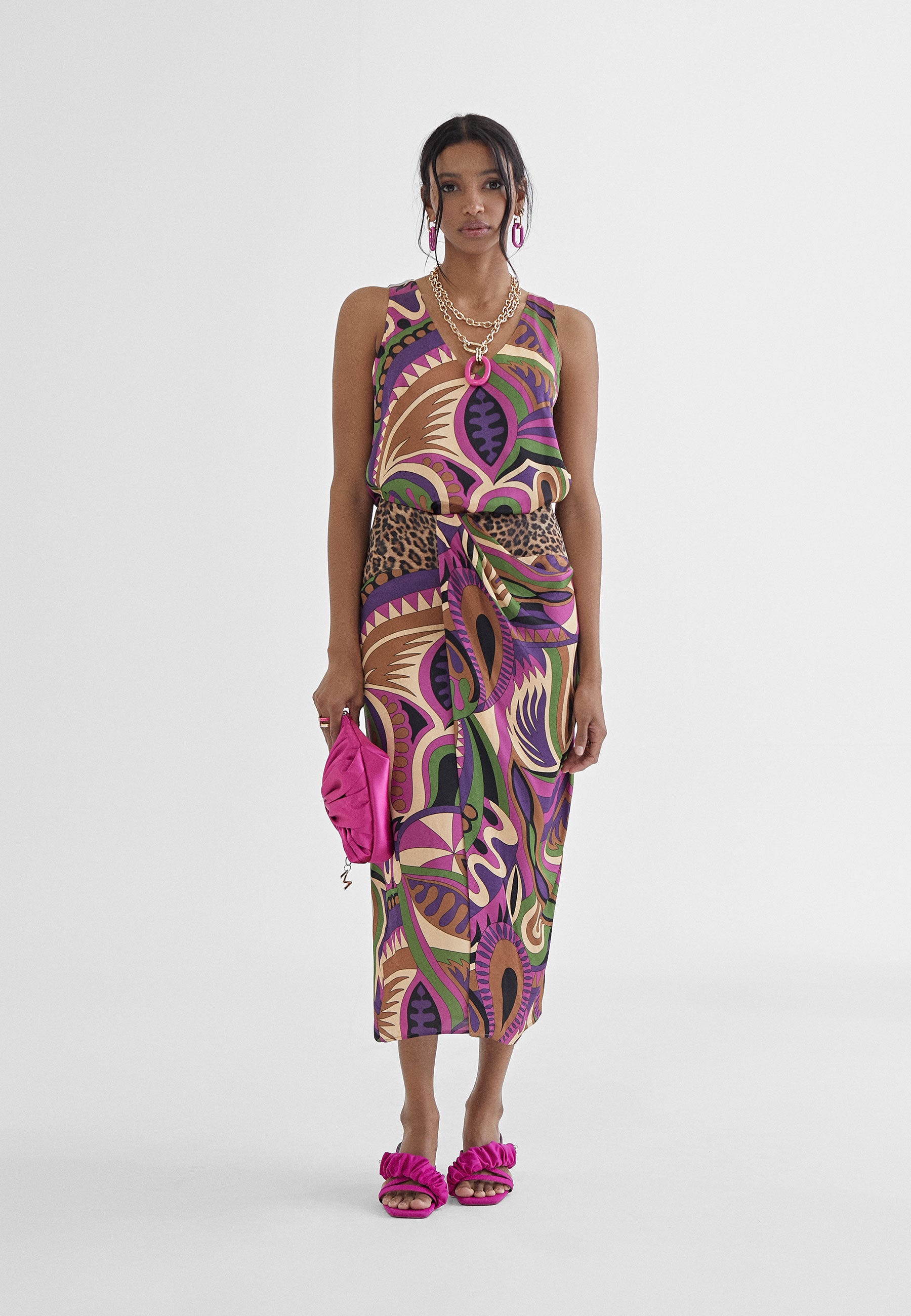 MS2408004-Lilac-Black-Printed pareo skirt