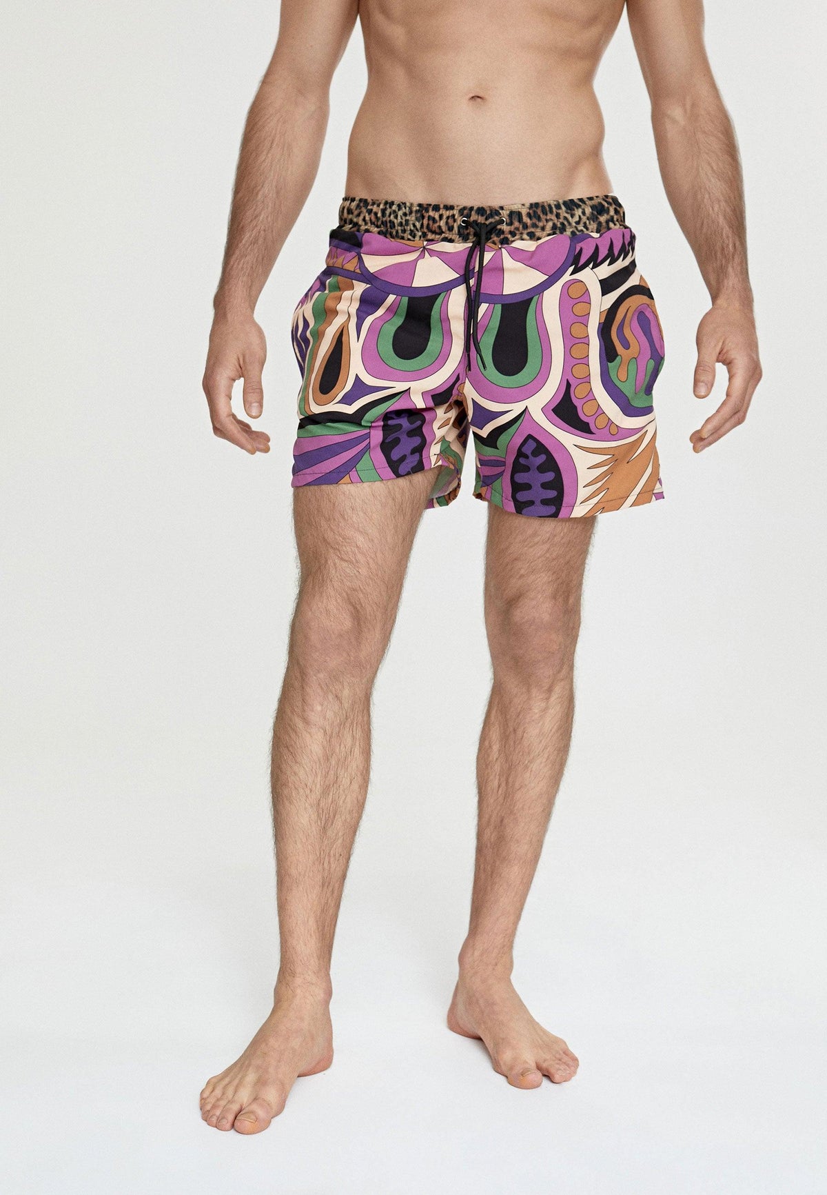 MS2410012-Black-Lilac-Men's multi print swimsuit