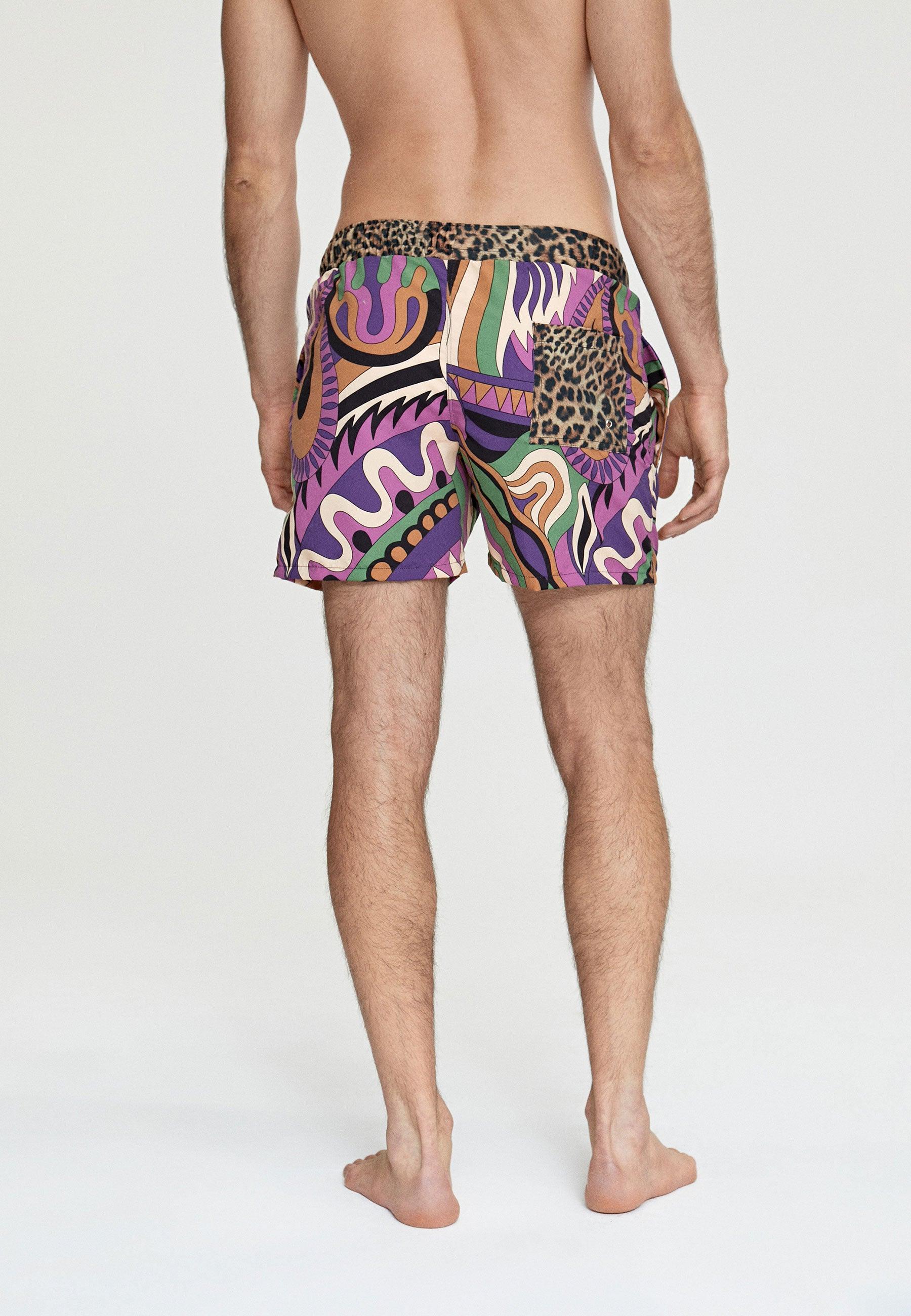 MS2410012-Black-Lilac-Men's multi print swimsuit