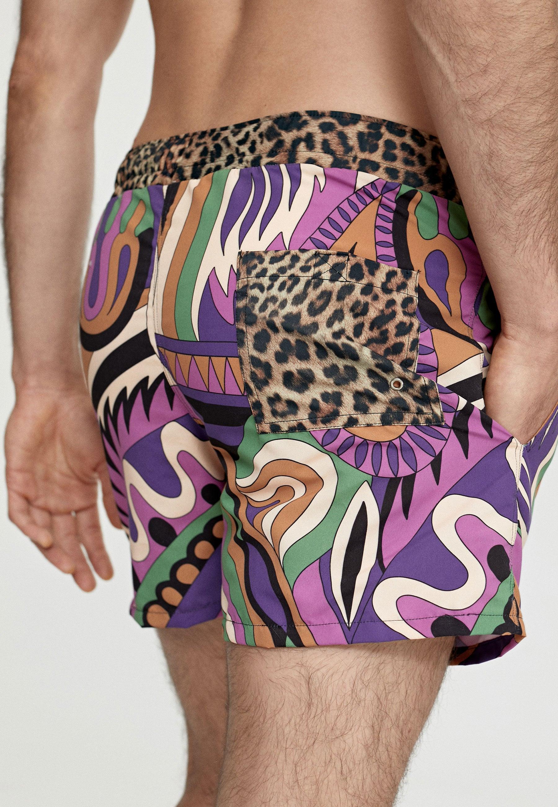 MS2410012-Black-Lilac-Men's multi print swimsuit