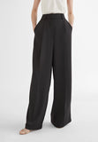 MS2414002-Black-Flowing darted trousers