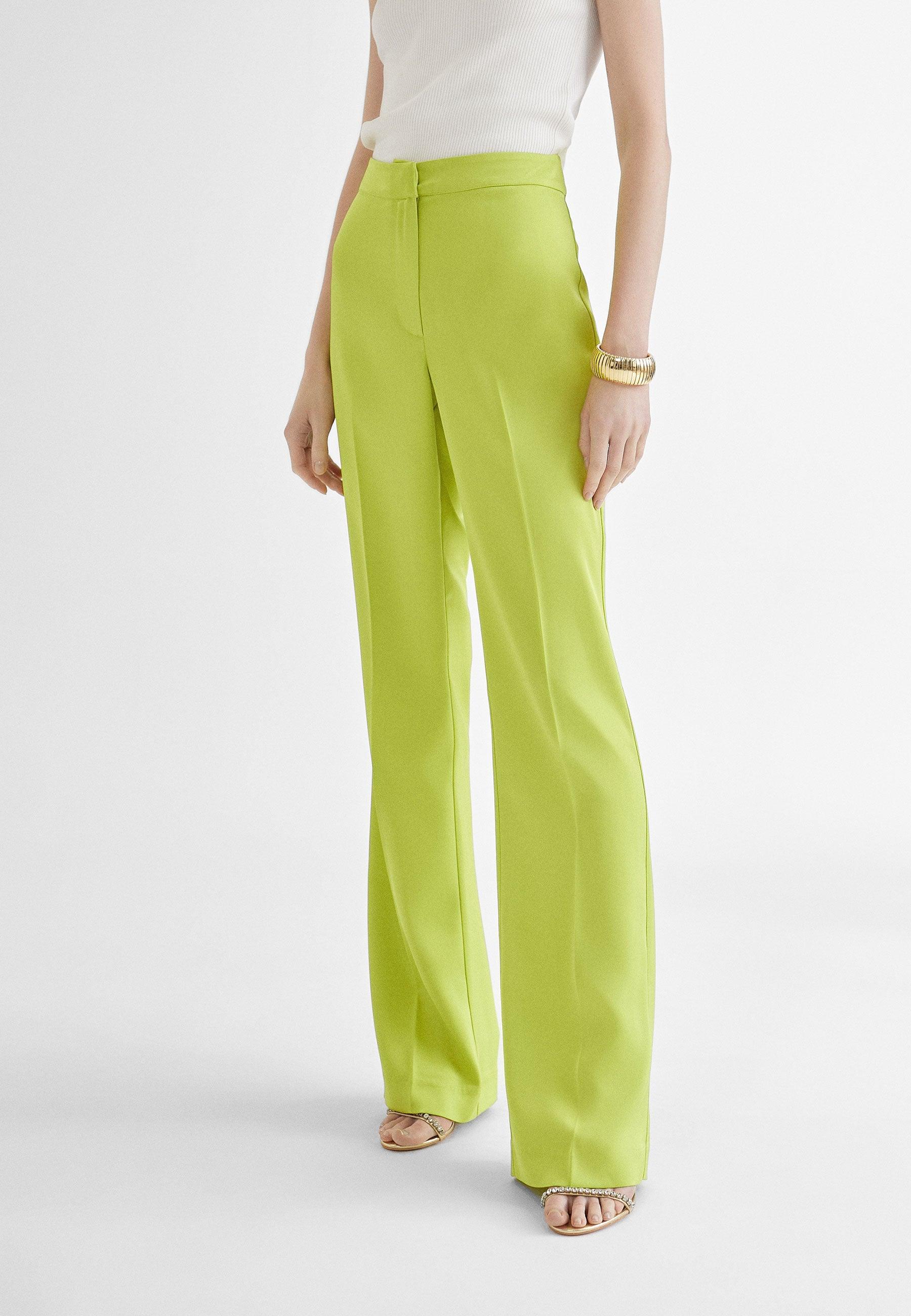 MS2414003-Lime-Straight flowing trousers