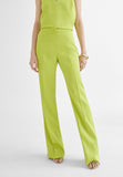 MS2414003-Lime-Straight flowing trousers