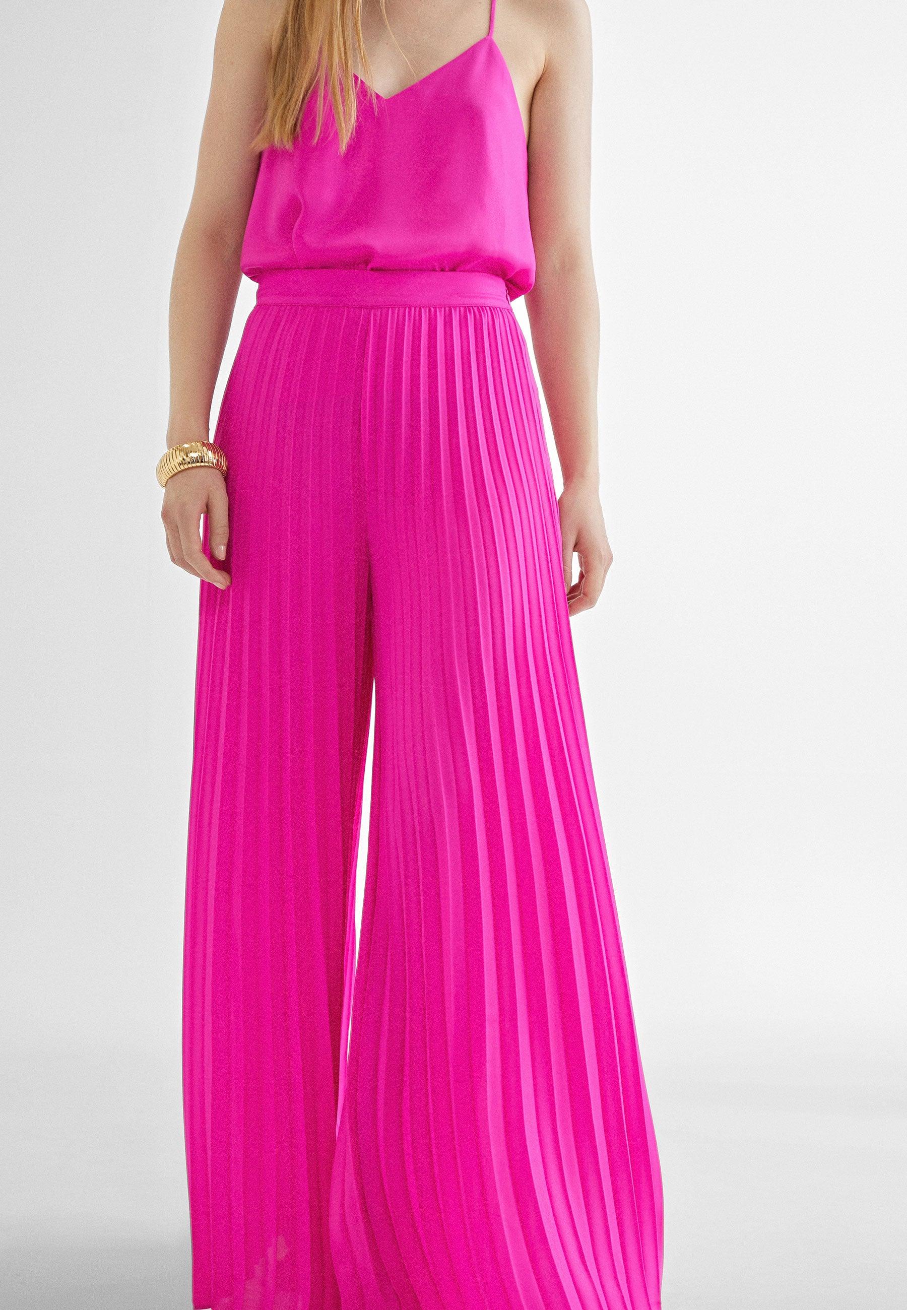 MS2414004-Fuchsia-Pleated trousers