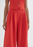 MS2414007-Red-Wide pleated trousers