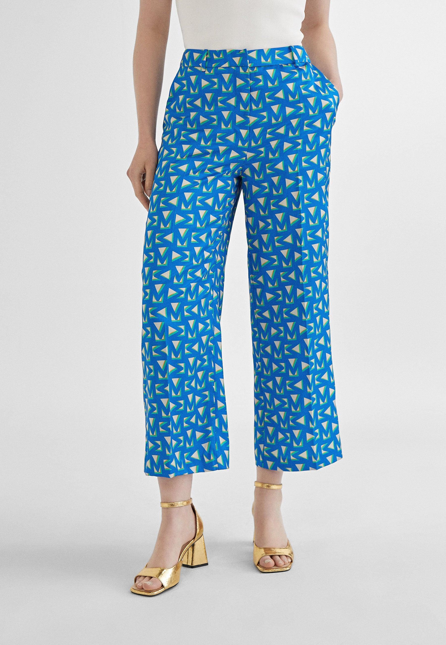 MS2414009-Electric-Blue-Monogrammed cropped trousers