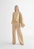 MS2414010-Gold-Straight iridescent trousers