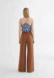 MS2414013-Brown-Trousers with belt and slits