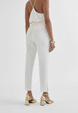 MS2414014-Ecru-Cropped trousers with slits