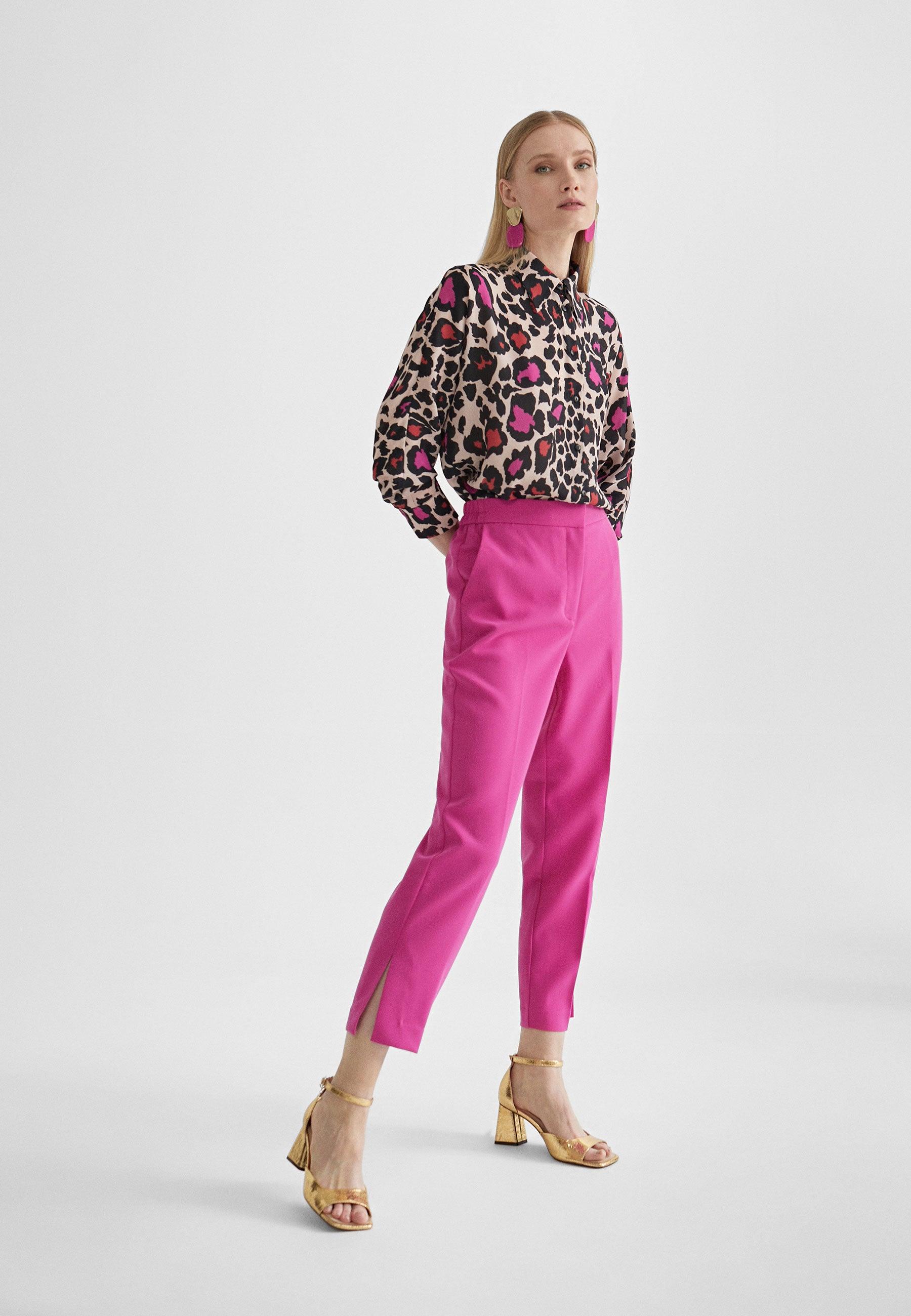 MS2414014-Fuchsia-Cropped trousers with slits