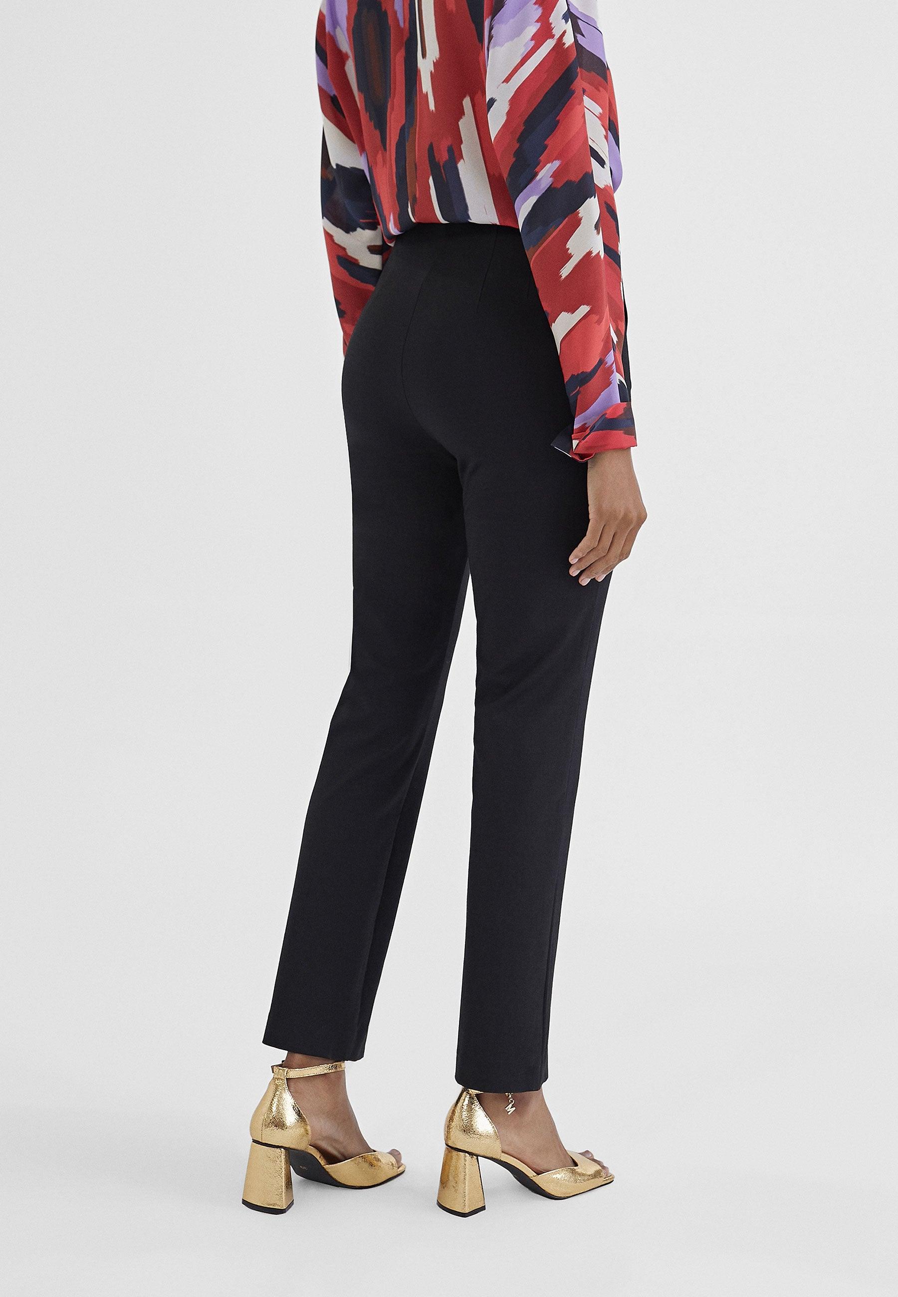 MS2414018-Black-Skinny trousers with slit