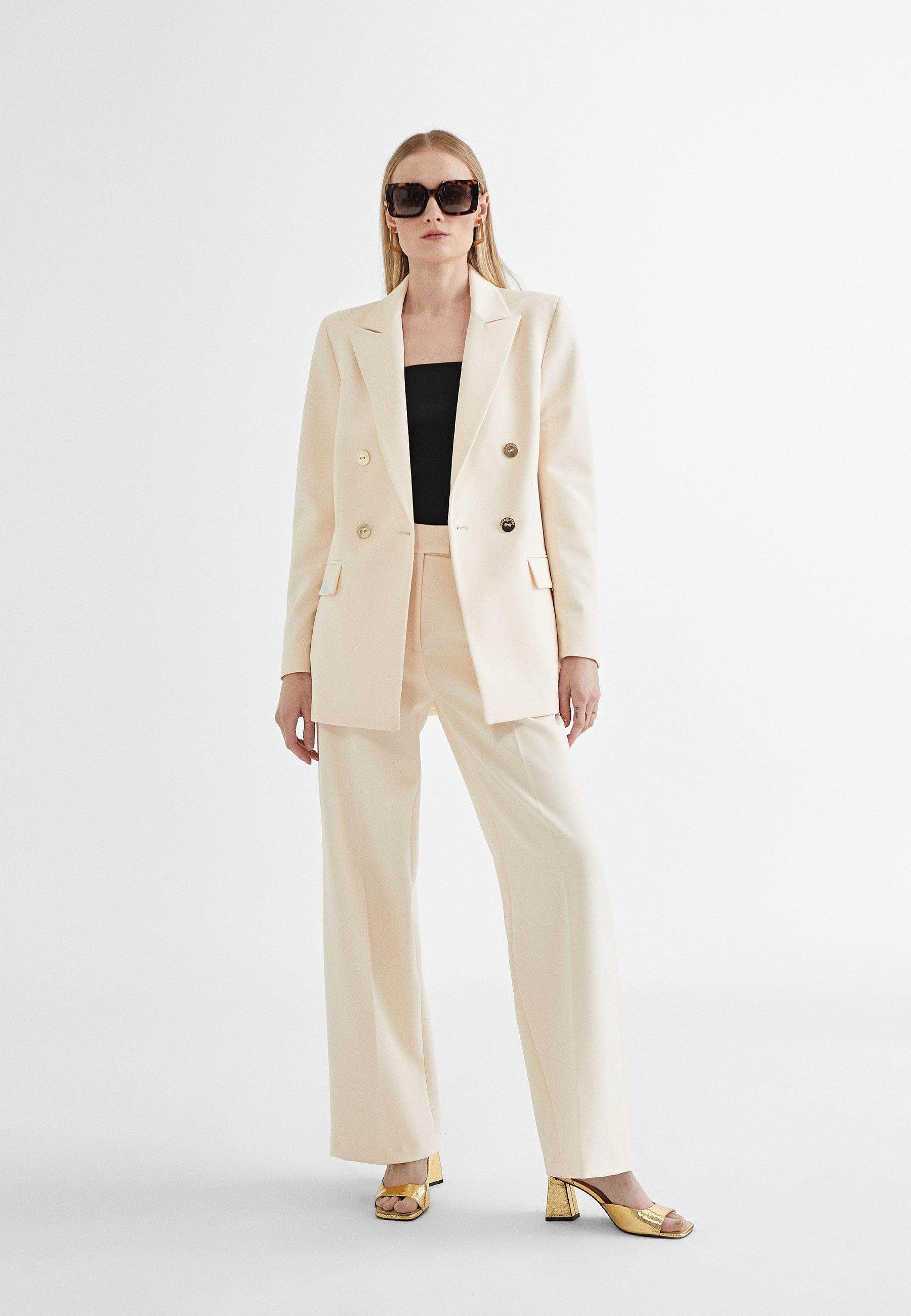 MS2414026-Ecru-Straight trousers