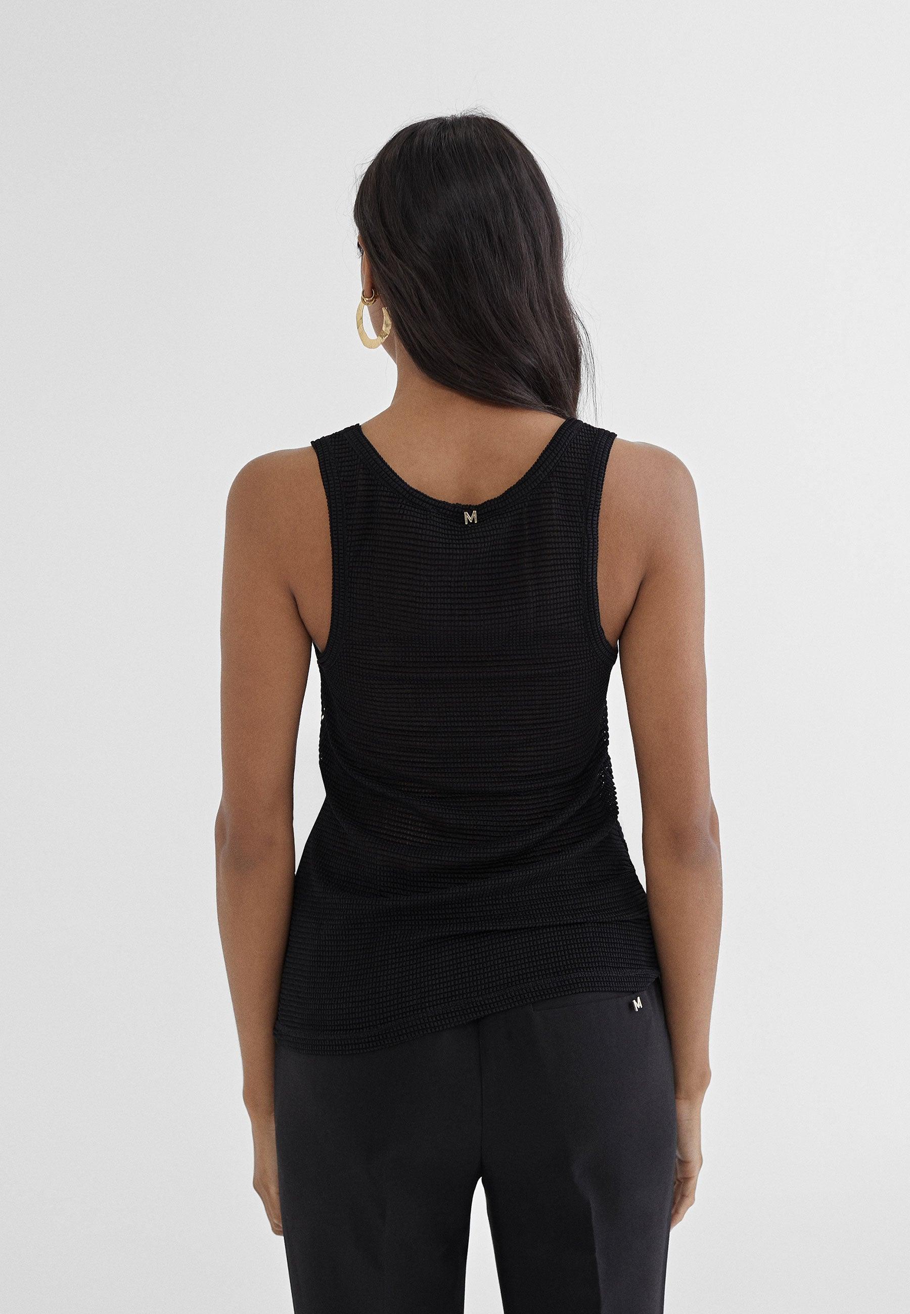 MS2415004-Black-Long top with metallic pieces