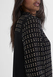 MS2415011-Black-Long shirt with metallic pieces