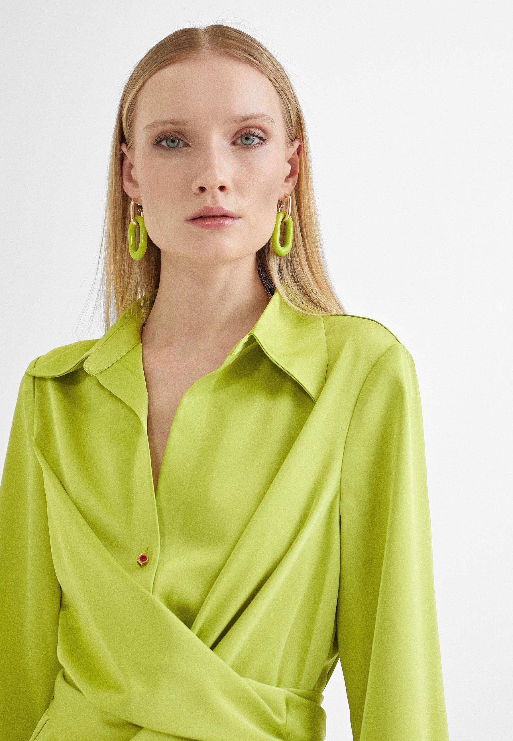 MS2415015-Lime-Knotted shirt