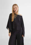 MS2415016-Black-Satin blouse/layer