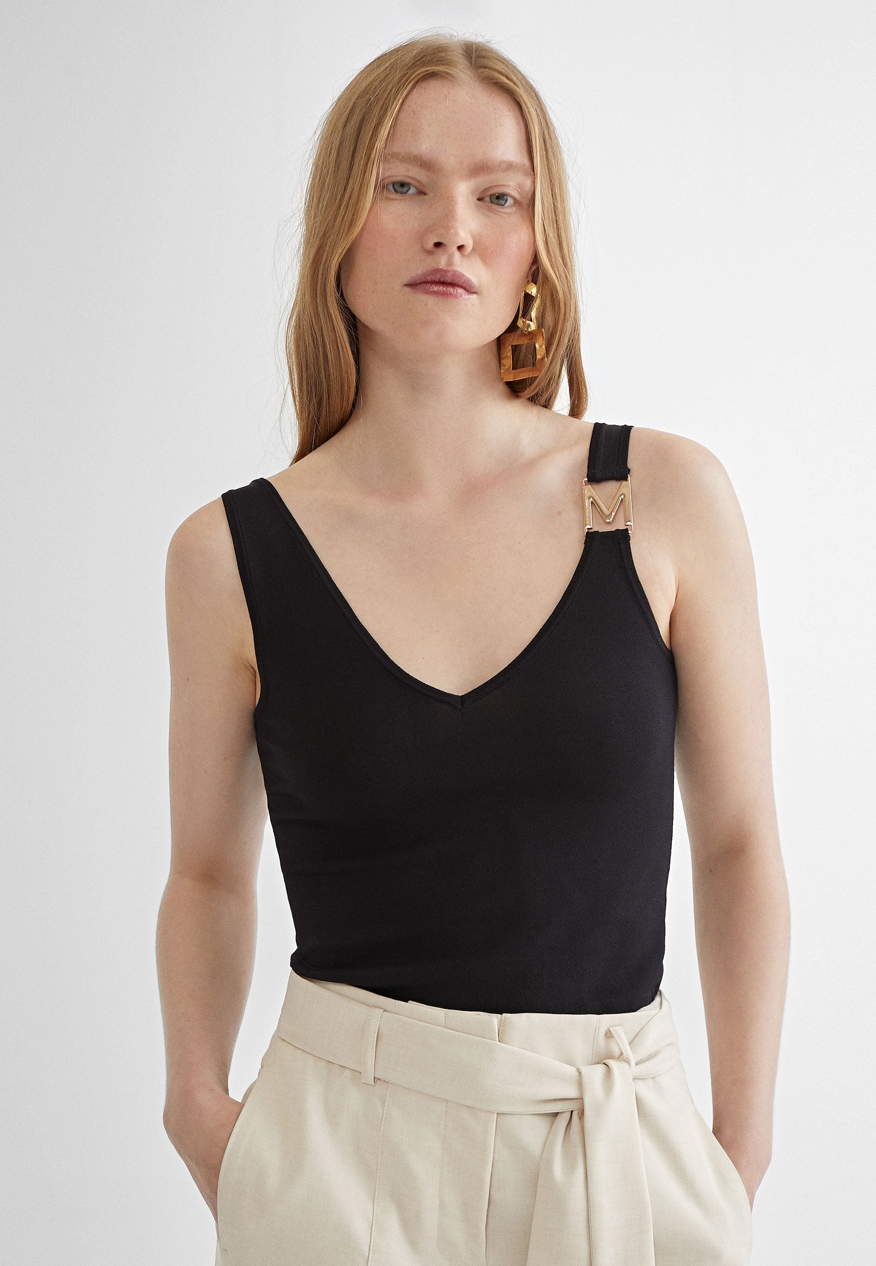 MS2415020-Black-Strappy top with metal M