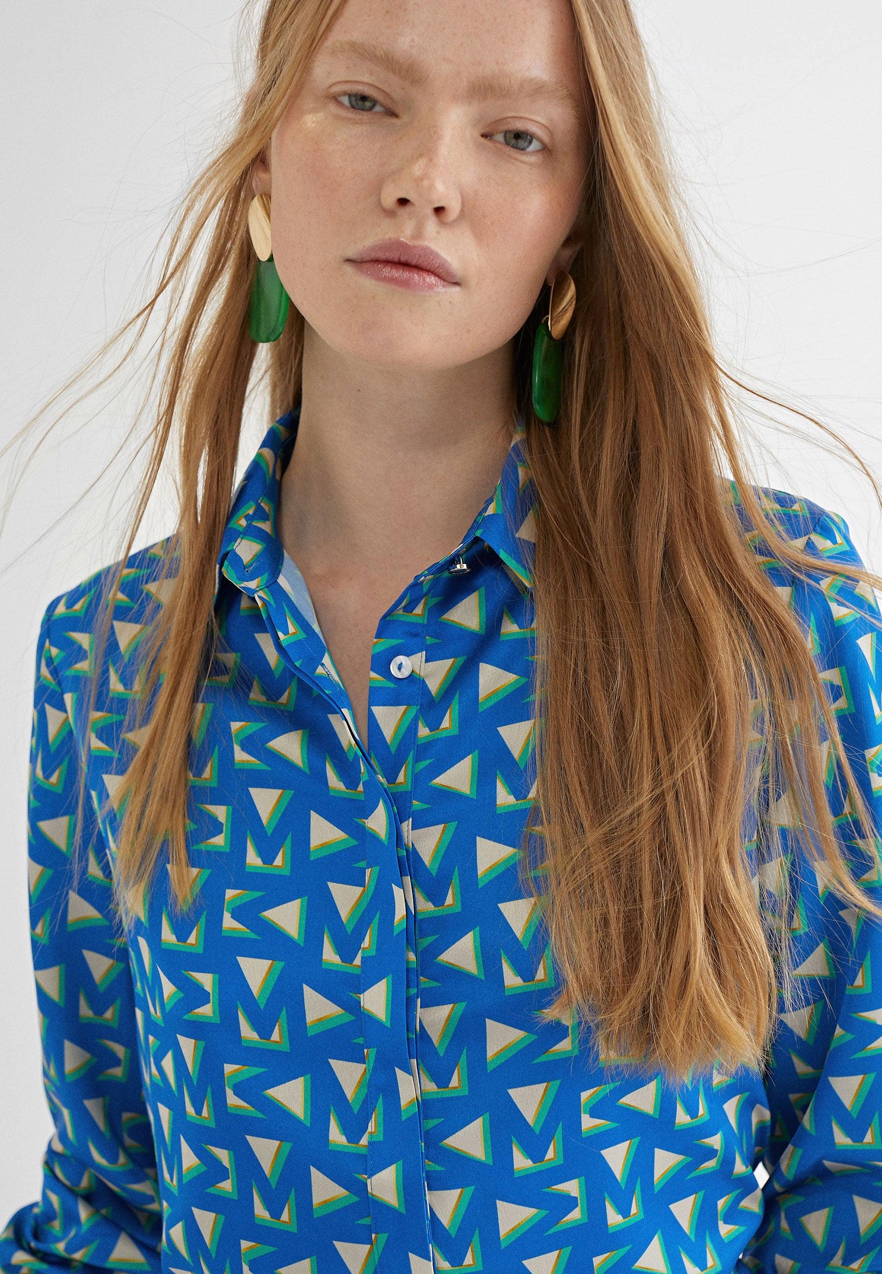 MS2415021-Electric-Blue-Logo printed shirt