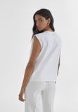 MS2415027-White-Metal-T-shirt with rhinestones