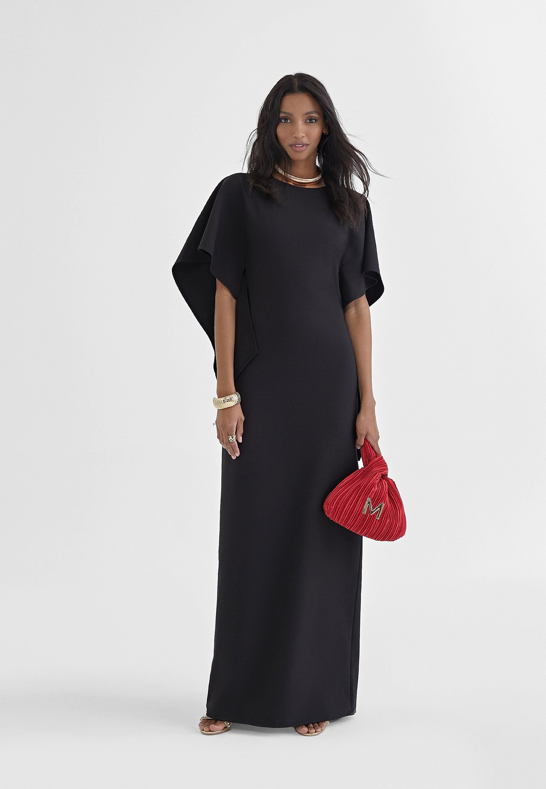 MS2416003-Black-Cape dress