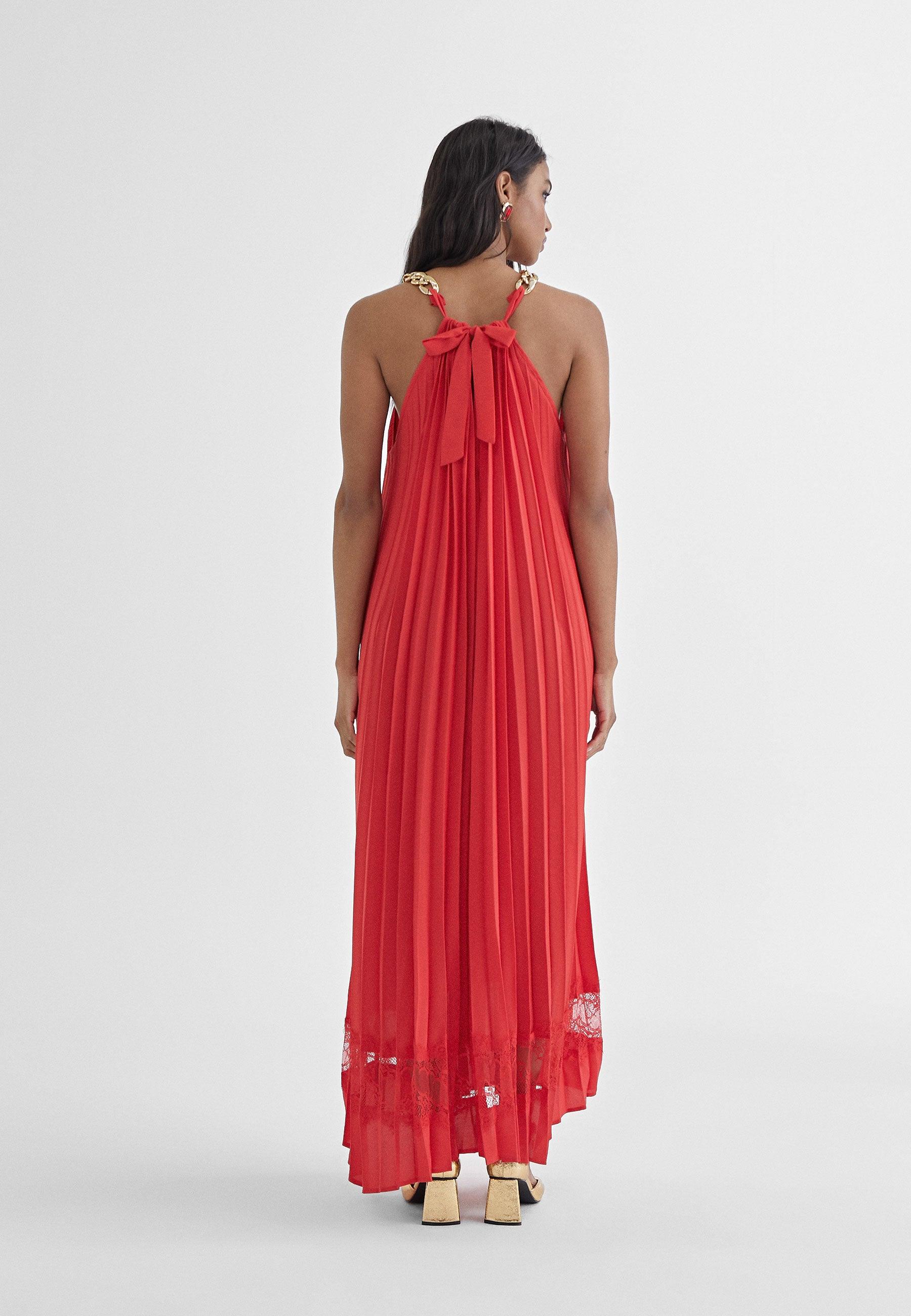 MS2416005-Red-Long halter dress