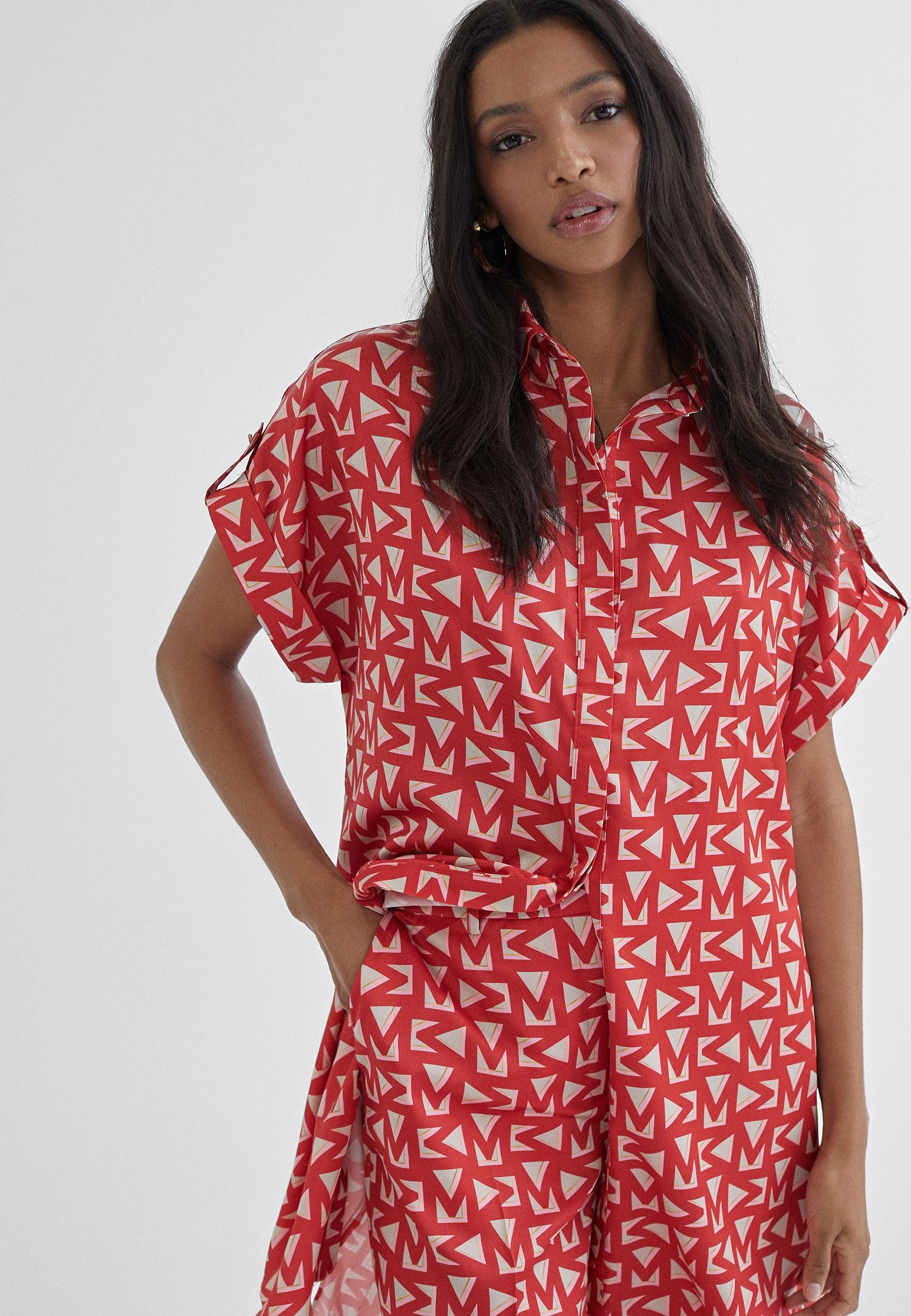 MS2416013-Red-Long shirt with monogrammed M