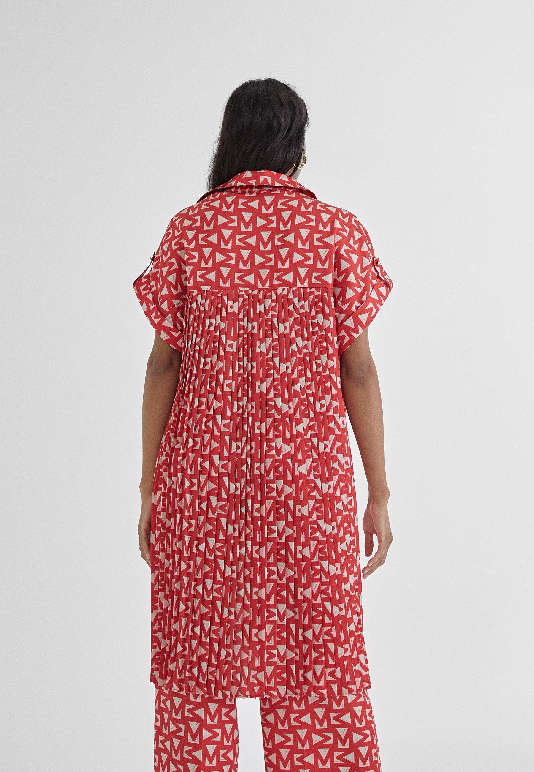 MS2416013-Red-Long shirt with monogrammed M