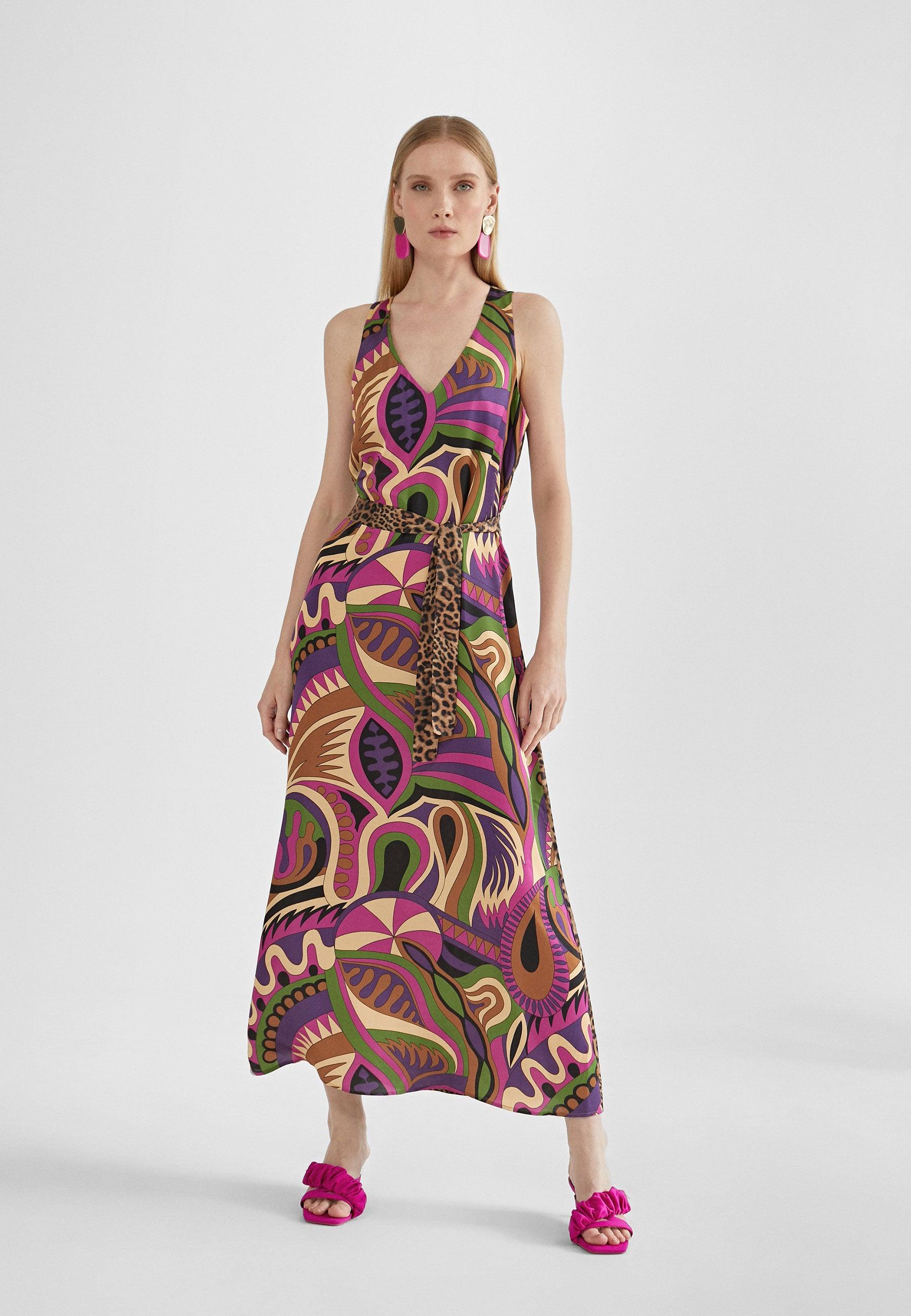 MS2416029-Lilac-Black-Printed midi dress