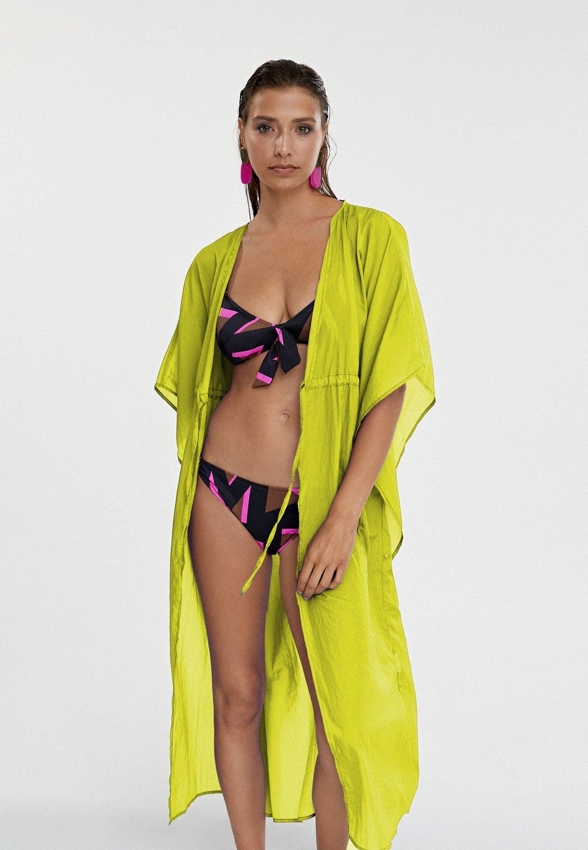 MS2416041-Pistachio-Adjustable long kaftan